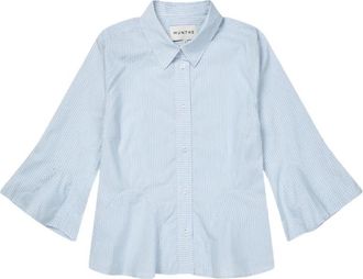 Munthe Veracity Gestreepte Blouse - Dames - Overhemden - Blauw - L - Overhemden