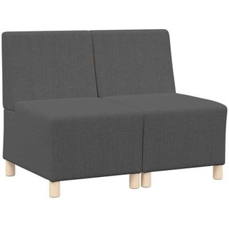 vidaXL Unidad De Sof&aacute; Modular Sin Brazos 2 Pcs Gris Oscuro Vidaxl