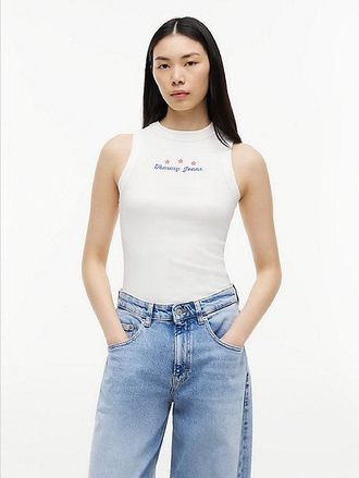 Tommy Hilfiger Camiseta sin mangas slim acanalada con logo
