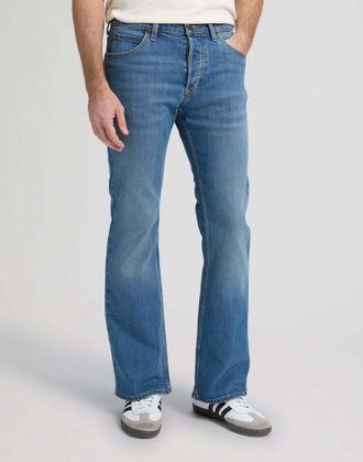 Lee Bootcut-Jeans LEE Lee Jeans Denver, Herren, Gr. 30, L&auml;nge 32, hellblau, Obermaterial: 85% Baumwolle CO. 13% Polyester Pol. recyc.. 2% Elasthan EL., Je