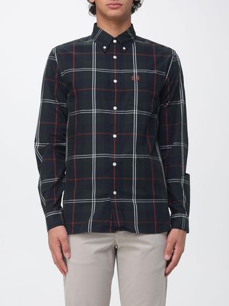 Fred Perry Tartan Cotton Shirt with Button-Down Collar and Patch Pocket