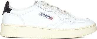 Autry Witte Leren Sneakers Stijlvolle Zwarte Inzet - Heren - Sneakers - Wit - 39 EU - Leer - Schoenen