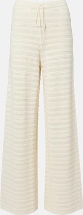 Faithfull The Brand Tanya pointelle cotton-blend wide-leg pants