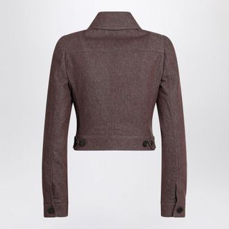 Max Mara Cropped Bruin Denim-effect Jas