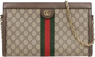 Gucci Pre-owned Cross Body Bags, female, Brown, Size: ONE SIZE Pre-owned Ophidia GG Medium Shoulder Bag