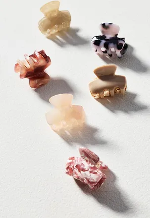 Anthropologie Speckled Mini Hair Clip Set