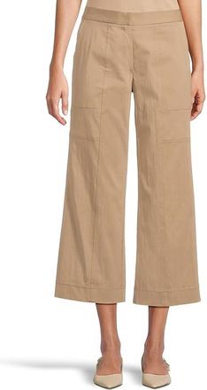 Elliott Lauren Elastic Waist, Seam, Wide Leg Pants Womens Casual Pants Driftwood : 12 25, Cotton/Nylon/Spandex