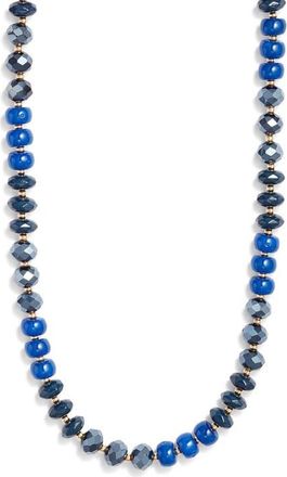 Nordstrom Color Pop Beaded Necklace in Blue Multi- Gold at Nordstrom