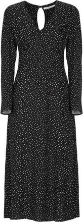 Mar De Margaritas Zwarte viscose jurk met polkadots - Dames - Casual kleedjes - Zwart - S - Kleedjes
