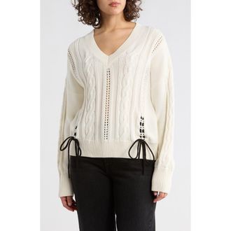 Boss Orange by Hugo Boss V-Neck Pullover Sweater in Open White at Nordstrom Rack, Size X-Small