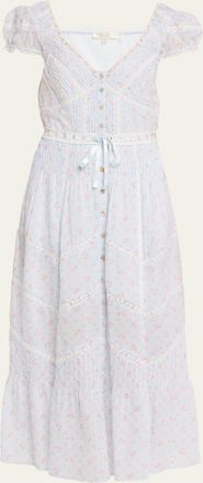 LoveShackFancy Aurela Floral Cotton Maxi Dress