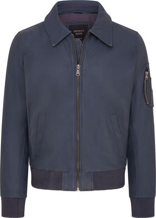 Infinity Leather Heren marineblauw A2 rundleren bomberjack-Eura