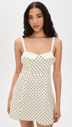 For Love & Lemons Minnie Dot Mini Dress In White