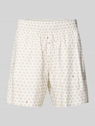 Lacoste Regular Fit Chinoshorts aus Baumwoll-Viskose-Mix Modell Aop Short Tenniscourt in Offwhite, Gr&ouml;&szlig;e XXL