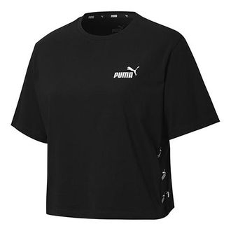 Puma (WMNS) PUMA Printed LogoShort Sleeve TEE Black 586597-01