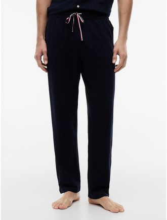 Tommy Hilfiger Mens Seersucker Sleep Pant - Navy - XL