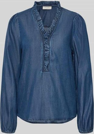 Freequent Regular Fit Bluse in Denim-Optik Modell Wilke in Blau, Gr&ouml;&szlig;e XXL