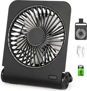 OEM Ventilatore Da Tavolo Ricaricabile Con 4 Velocit&agrave;, Funzionamento Silenzioso, Oscillazione Regolabile A 220&deg;, Per Uso Interno/esterno - Modello Compatt