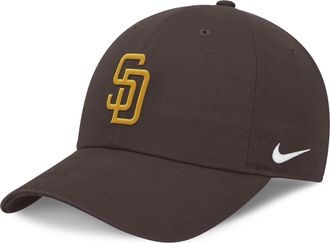 Nike San Diego Padres Evergreen Club Nike Mens MLB Adjustable Hat in Brown | NB0120QPYP-BEK