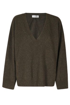 Roberto Collina Military V-Neck Superfine Merino Wool Sweater