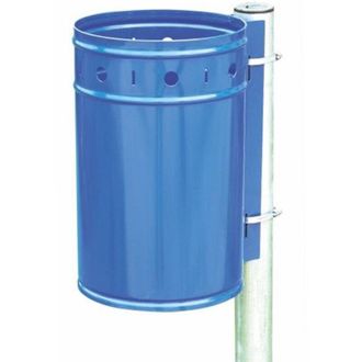 OEM Papelera De Acero Para Poste, 20 L, Color Azul
