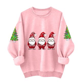 Generic winter jumpers for women uk, Christmas Jumpers for Women Uk Glitter Xmas Printed Sweatshirt Long Sleeve Sweaters Winter Oversized Pullover Funny Graph