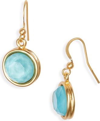 Karine Sultan Round Drop Earrings in Gold/aqua at Nordstrom