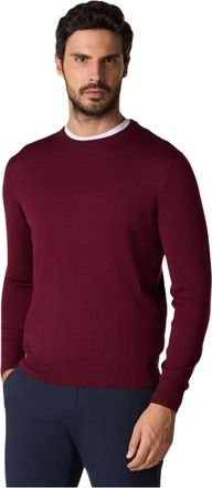 Brooks Brothers Truien & Vesten, Heren, Rood, 2Xl, Wol, Merino Wol Trui met Ronde Hals