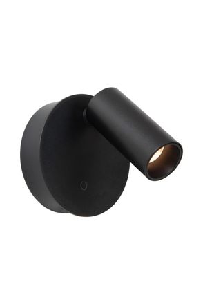 Lucide Foco de pared de aluminio con 1 led integrado, negro