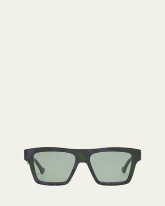 Gucci Mens GG0962Sm Acetate Rectangle Sunglasses