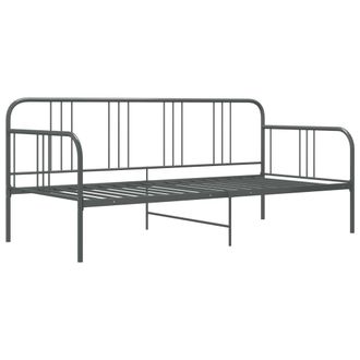 vidaXL Estructura De Sof&aacute; Cama Sin Colch&oacute;n Metal Gris 90x200 Cm Vidaxl