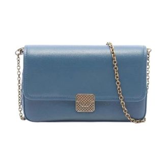 Bottega Veneta Pre-owned Intrecciato Lamslederen Schoudertas - Dames - Pre-owned - Blauw - Maat: ONE Size Leer