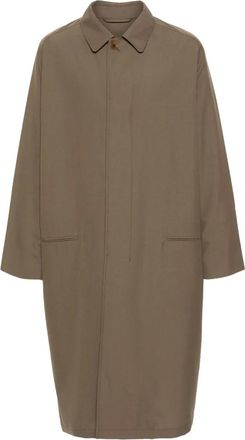 Christophe Lemaire Gem&ecirc;leerd jack met gespreide kraag - Bruin