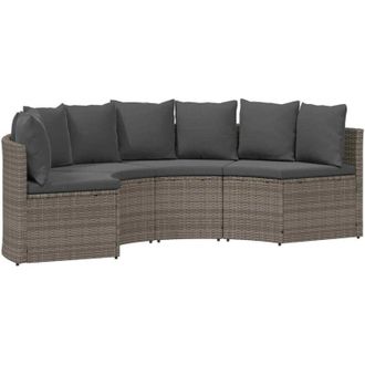 vidaXL Sofa Set 2 pcs Grey Solid Acacia Wood and Poly Ratten vidaXL