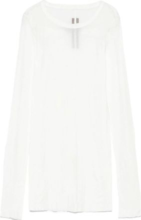 Rick Owens White Solid Round Neck T-Shirt