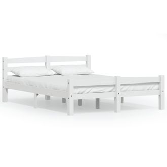 vidaXL Estructura De Cama Sin Colch&oacute;n Madera De Pino Blanco 120x200 Cm Vidaxl