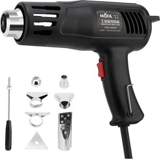 OEM Pistola De Calor De 1200 W, Ajustes De Temperatura Duales De 150 &deg; Y 550 &deg;, Pistola De Calor Con 7 Boquillas, Protecci&oacute;n Contra Sobrecarga, Mango Anti