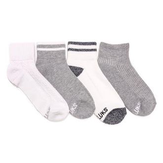 Muk Luks Dream Step Mini Crew Socks, 4 Pair Pack in Ghost Grey at Nordstrom