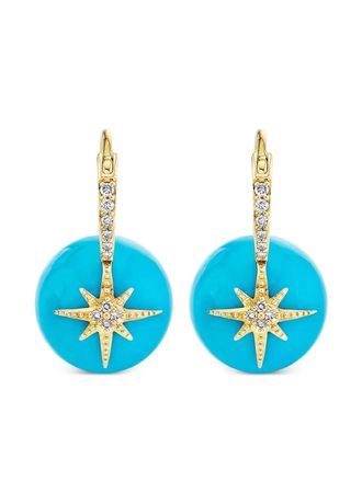 Sydney Evan 14K yellow gold Starburst diamond earrings