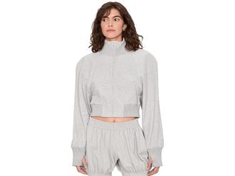 Norma Kamali Oversized Turtle Bomber Jacket To Waist Womens Jacket Light Heather Grey : XL (Womens 10), Cotton/Elastane