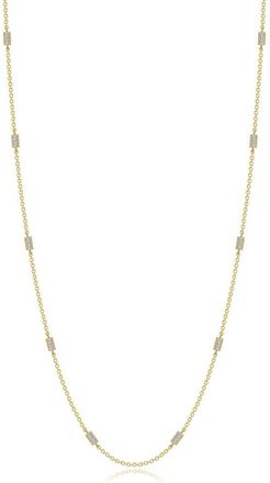 Lafonn Simulated Diamond Station Necklace in Gold/White at Nordstrom, Size 18