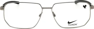Nike NIKE4317N Metal Square Eyeglasses - Silver