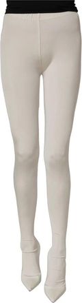 Dolce & Gabbana Ondergoed, Dames, Wit, ONE Size, Leer, Pumps met hoge hak met jersey panty