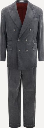 Brunello Cucinelli Ribbed double-breasted Suit Male 52