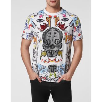 Philipp Plein T-Shirt Round Neck Luxe Men in White/multicolored at Nordstrom, Size Xxx-Large