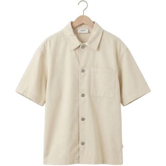 Rester&ouml;ds Noah Short Sleeve Shirt - Heren - Korte mouwen Overhemden - Beige - M - Katoen - Overhemden