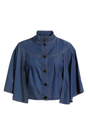 Ciebon Biffy Cape Denim Jacket in Denim Blue at Nordstrom, Size X-Small