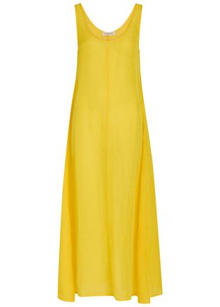Giuliva Heritage Collection Priscilla Sheer Woven Midi Dress - Yellow - 44 (UK12 / M)