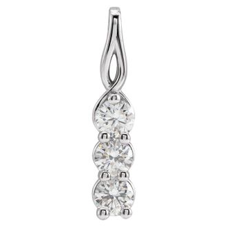 Diamond2Deal 14k Gold 1/2ct Lab-Grown Diamond Three-Stone Pendant