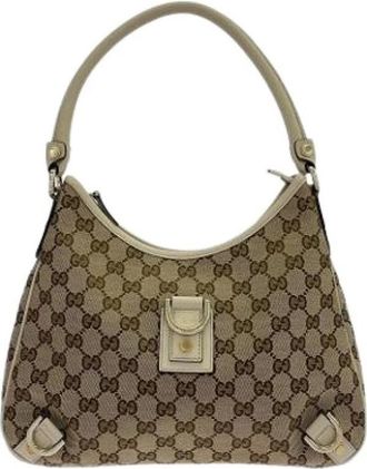 Gucci Pre-owned Shoulder Bags, female, Beige, Size: ONE SIZE Pre-owned GG Canvas Shoulder Bag